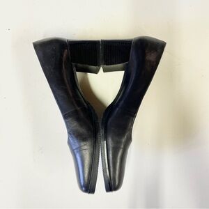 SELBY Moc Fit Handcrafted Leather Black Chunky Heels Size 10